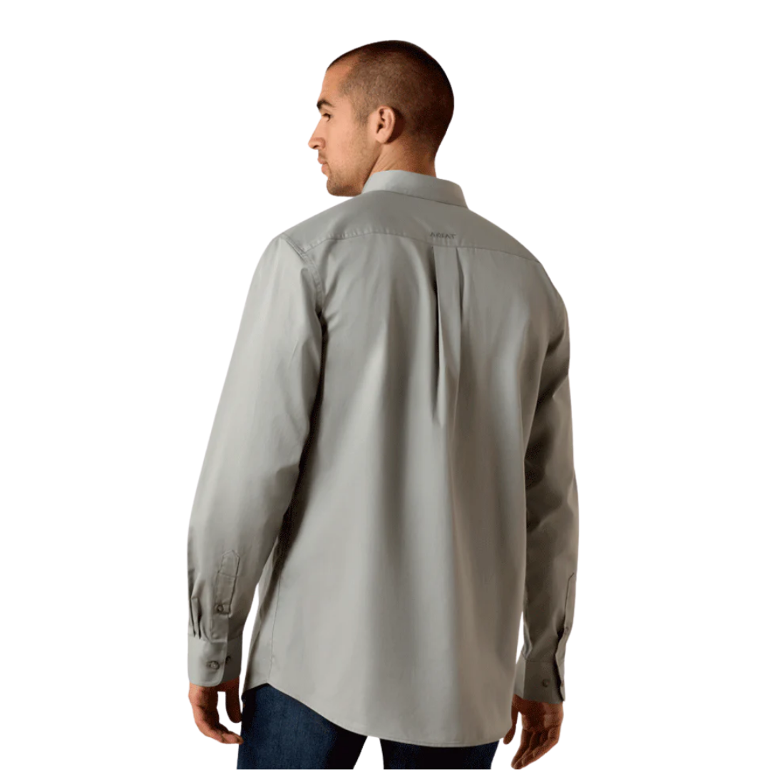 Ariat Men's Team Logo Lightweight Twill Grey Shirt