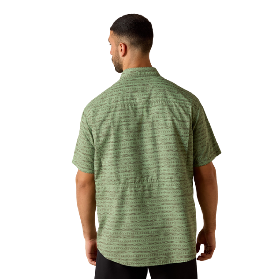 Ariat Men's Outbound Print Polo Green Shirt