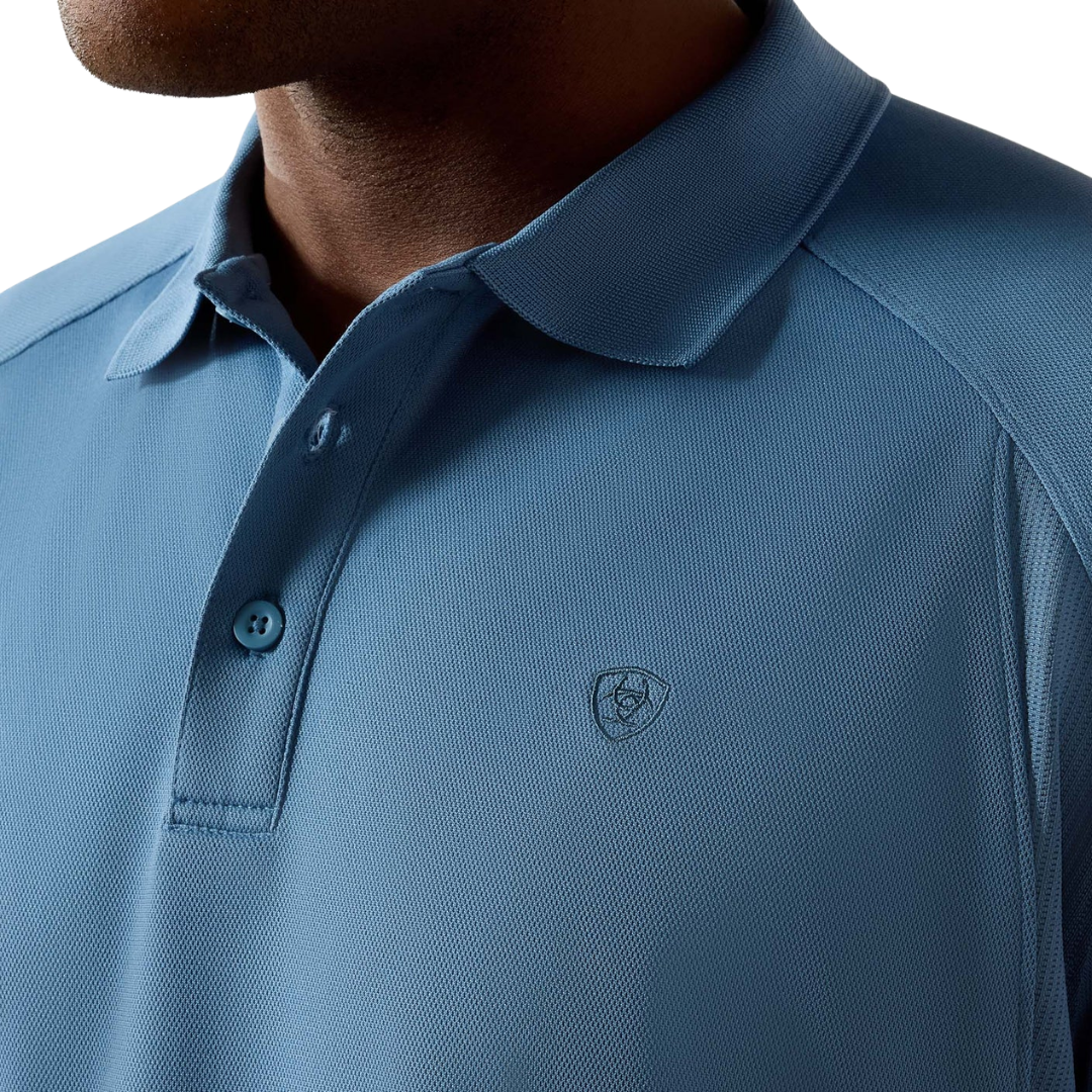 Ariat Men's Polo Captains Performance Blue Shirt