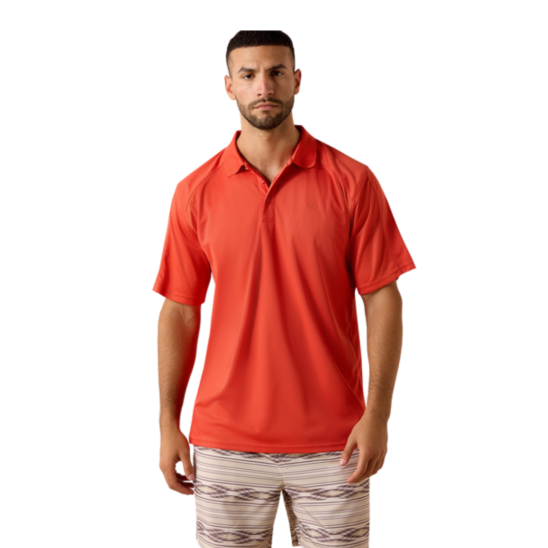 Ariat Men's Ac Classic Fit Polo Orange Shirt
