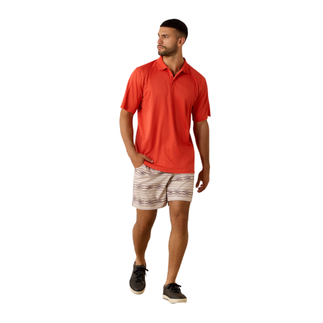 Ariat Men's Ac Classic Fit Polo Orange Shirt