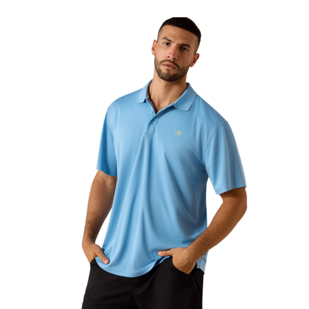 Ariat Men's Tek Polo Blissful Performance Blue Shirt