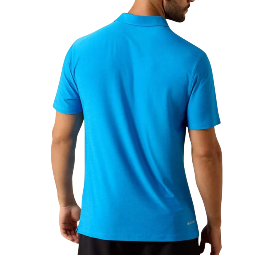 Ariat Men's Charger 2.0 Fitted Polo Ibiza Blue Shirt