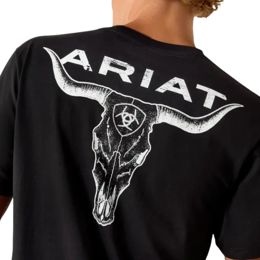 Wrangler Men's Ariat Stipple Steer Fit Black Tee Shirt