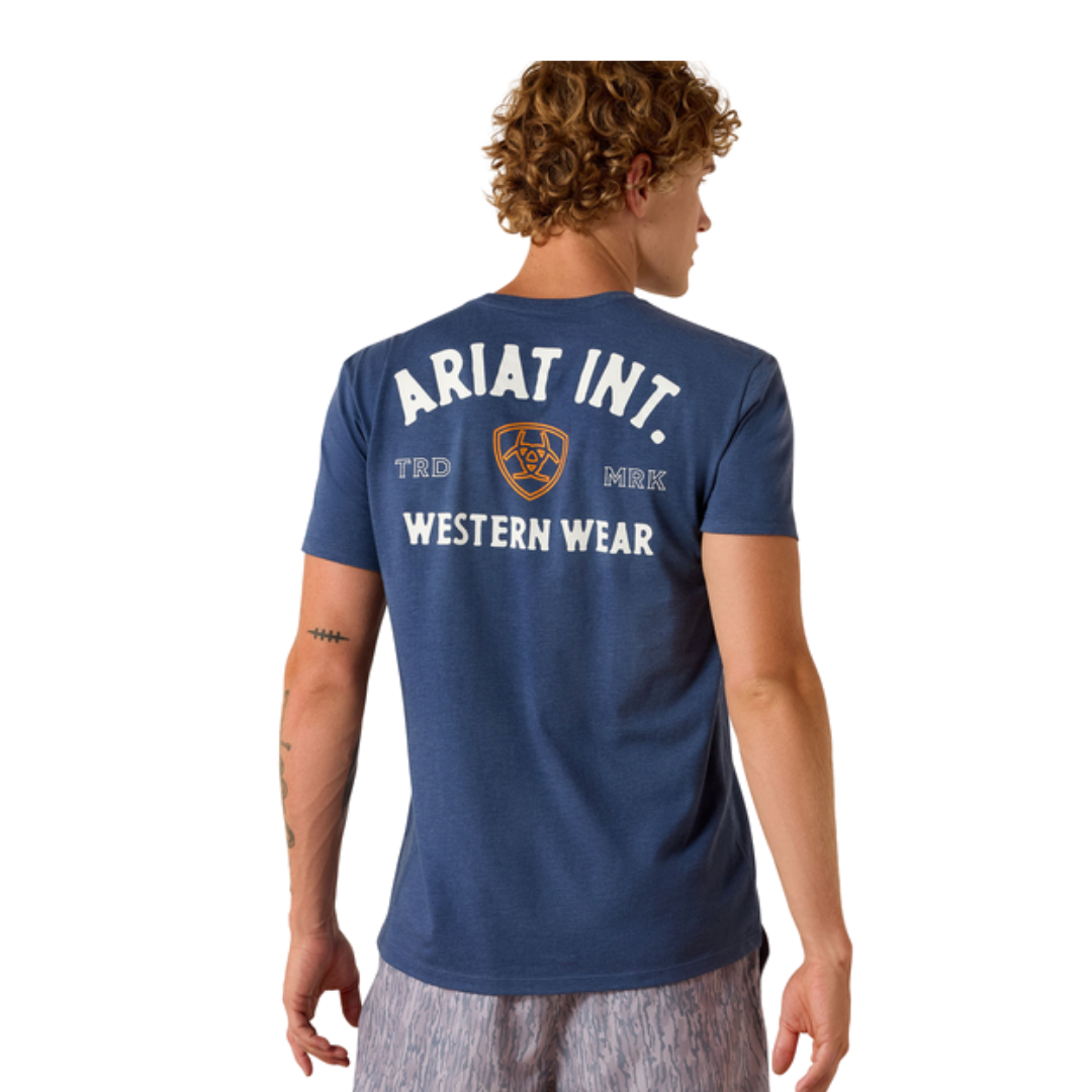 Ariat Men's Graphic Tee Outline Shop Navy Tee Shirt