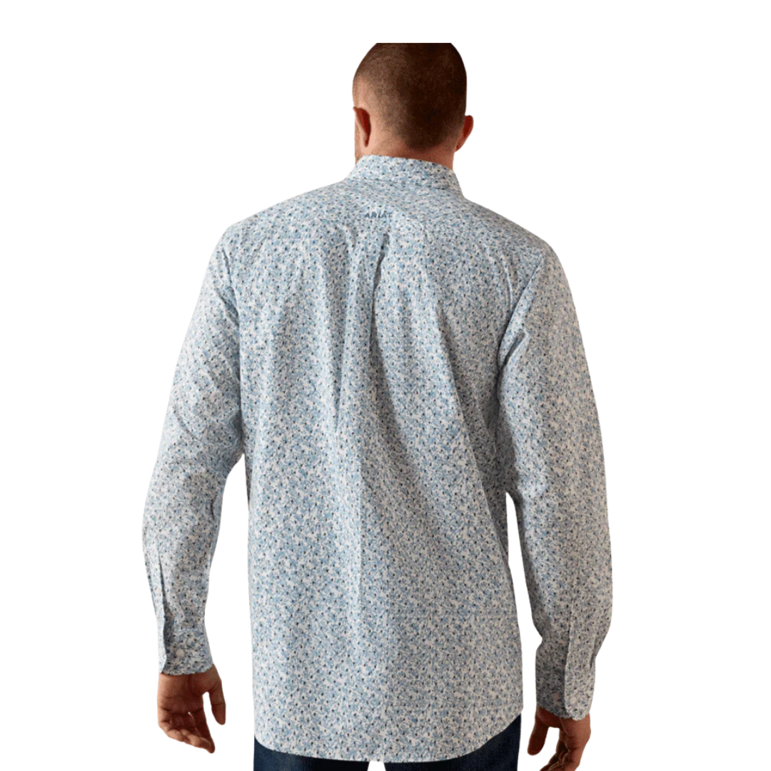 Ariat Men's Jennings Fitted Long Sleeve Floral Blue Shirt