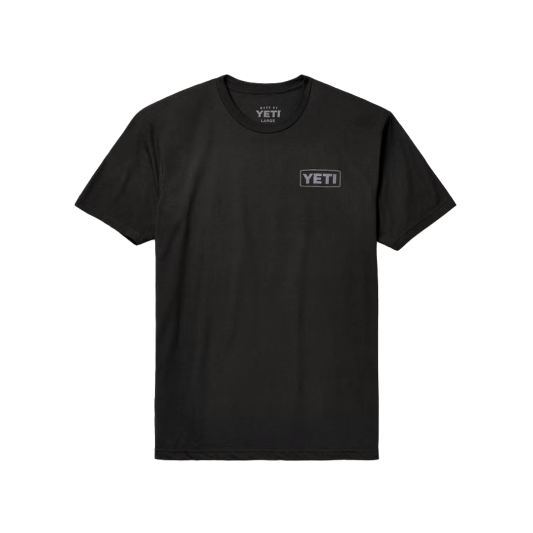 Yeti Men's Mountain Badge Short Sleeve Black Tee Shirt