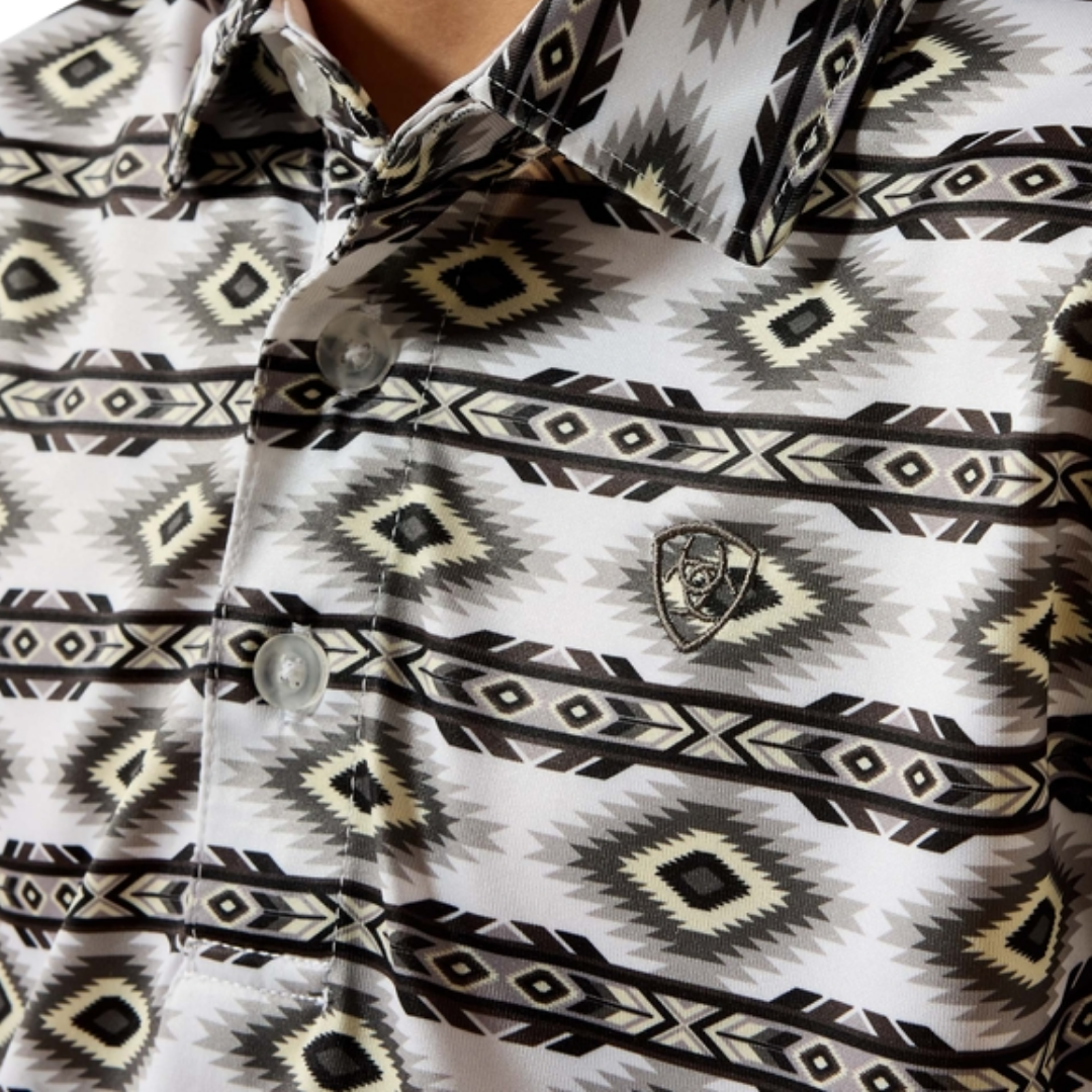 Ariat Youth Boy's All Over Print Pristine White Shirt