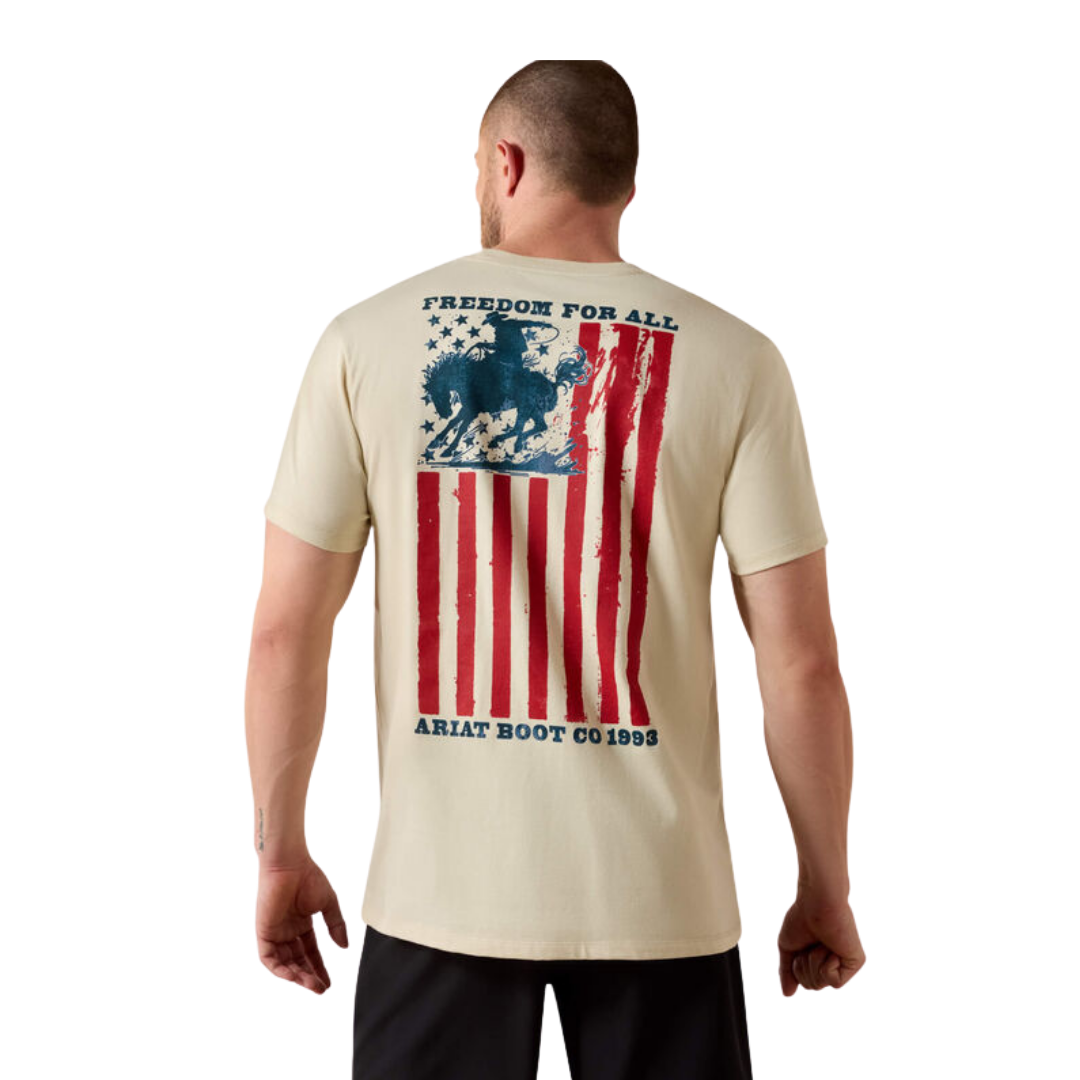 Ariat Men's Split Freedom Painted Light Brown Tee Shirt