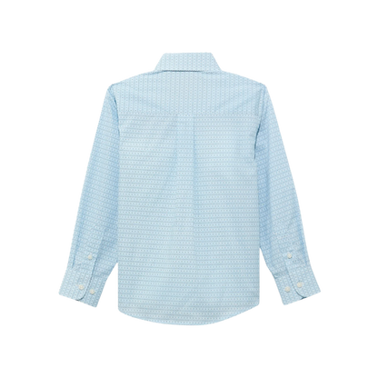 Wrangler Kids Boys Classic Print Blue Shirt