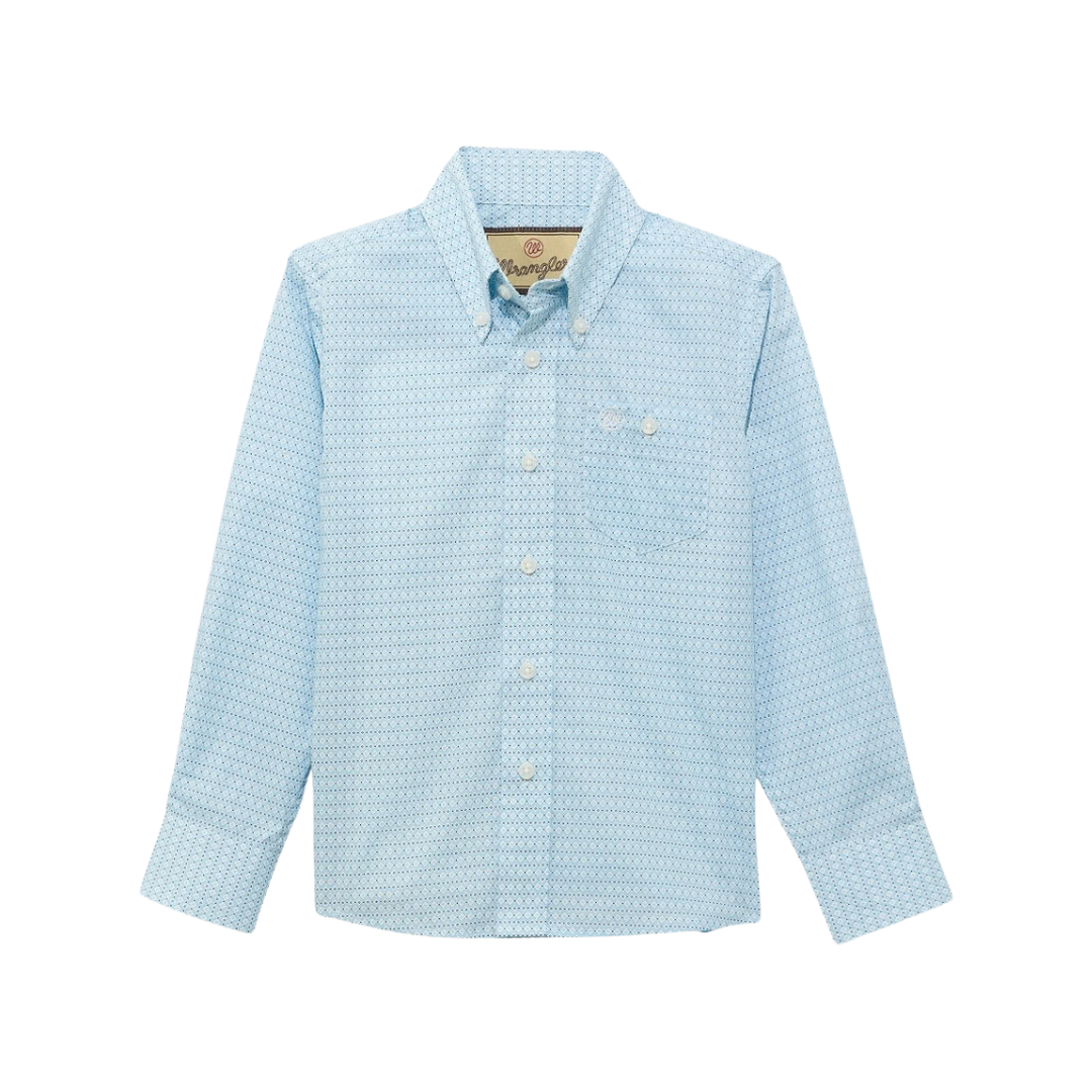 Wrangler Kids Boys Classic Print Blue Shirt