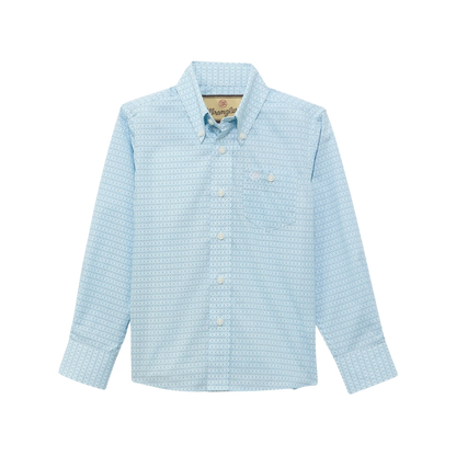 Wrangler Kids Boys Classic Print Blue Shirt