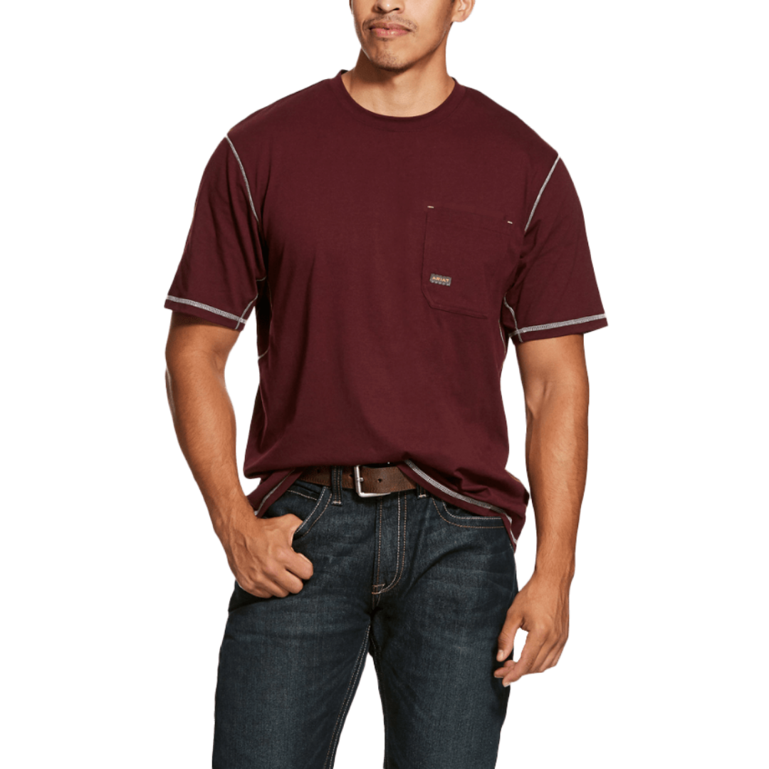 Ariat Men's Rebar Ventek Workman Short Sleeve Red Tee Shirt