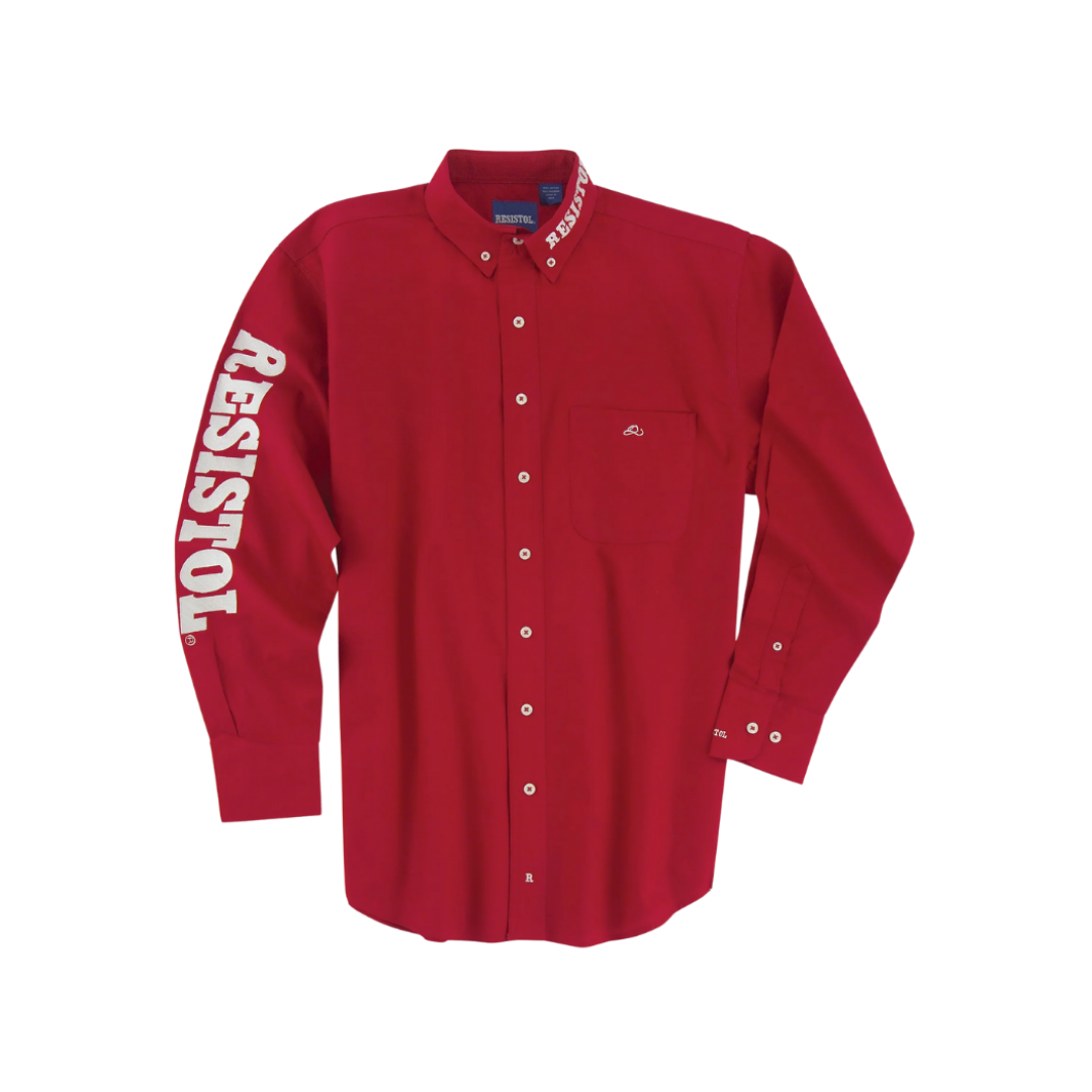 Resistol Men's Marketing Button Red Shirt