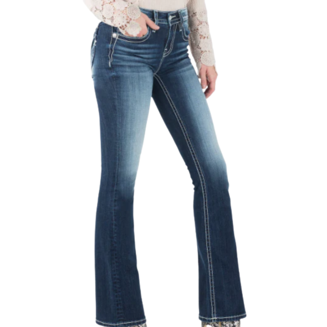 Miss Me Women's Inner Glimpse Bootcut Blue Jeans