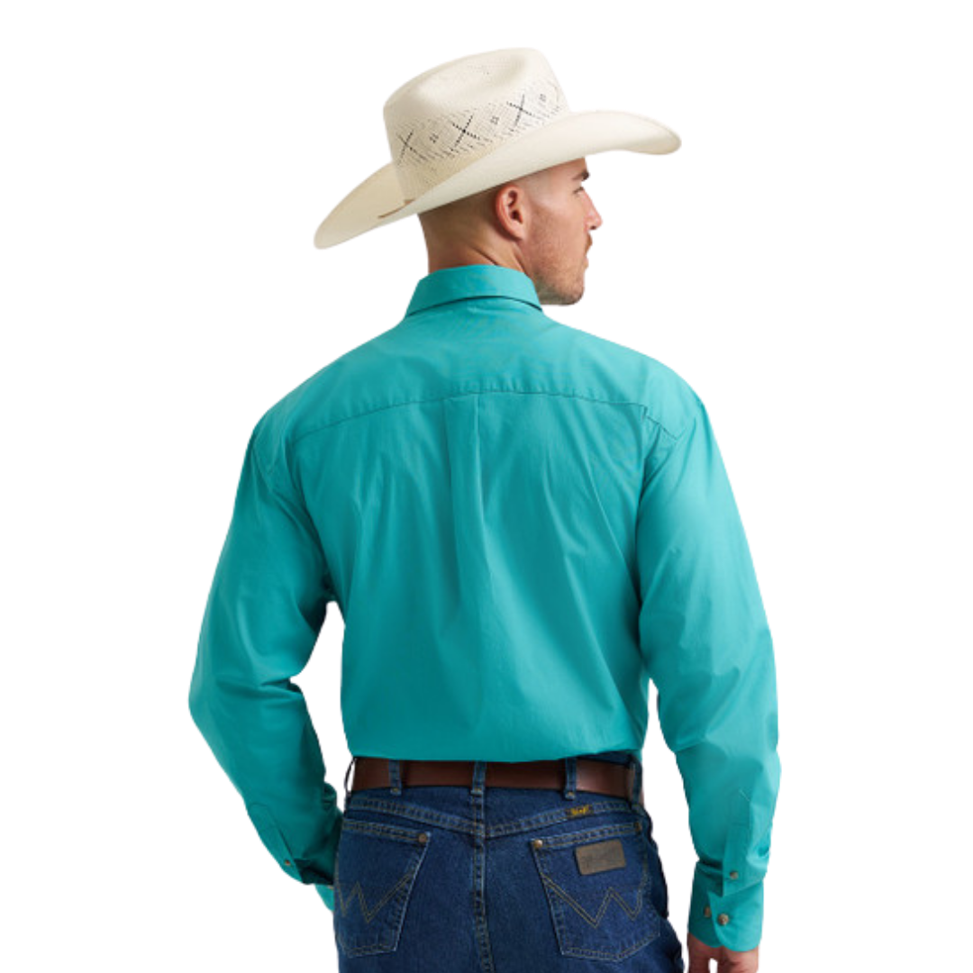 mens dress shirts teal color Shop Wrangler Men's George Strait Solid Teal Shirt
