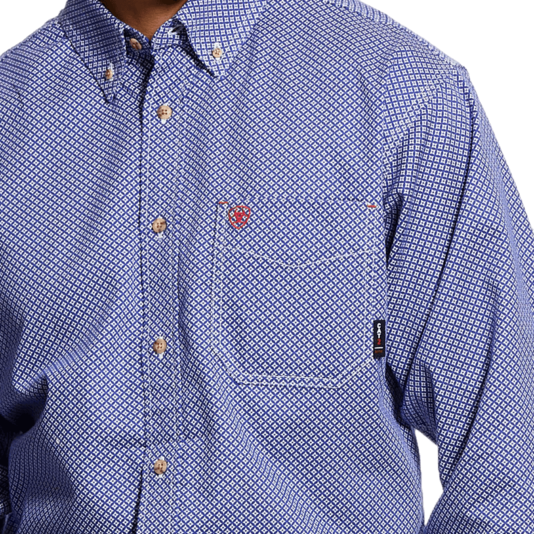 Ariat Men's Resistant Cobalt Liberty Work Blue Shirt