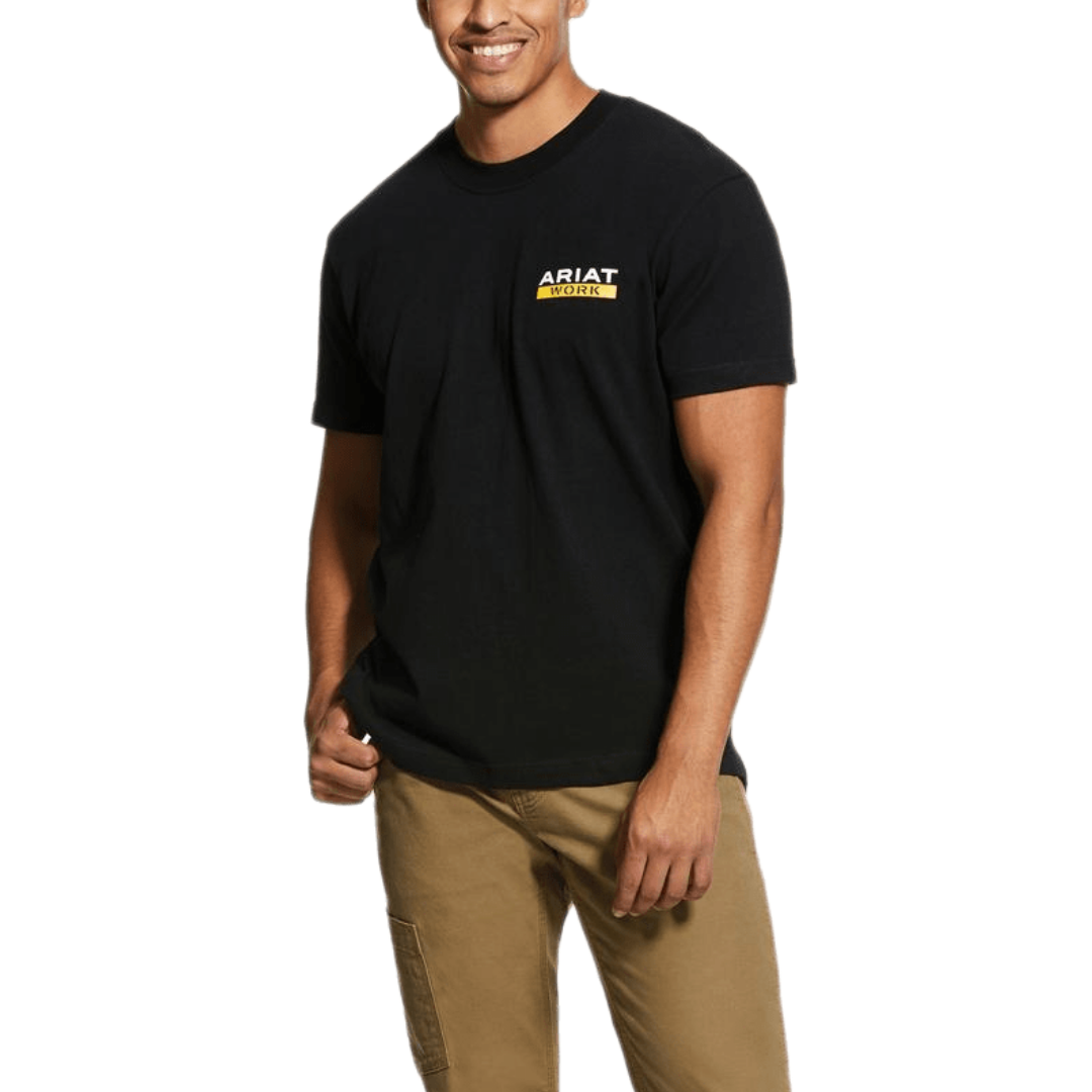Ariat Men's Rebar Cotton Strong Roughneck Black Tee Shirt