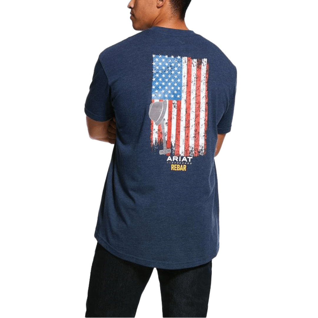 Ariat Men's Cotton Strong American Grit Graphic Blue Tee Shirt
