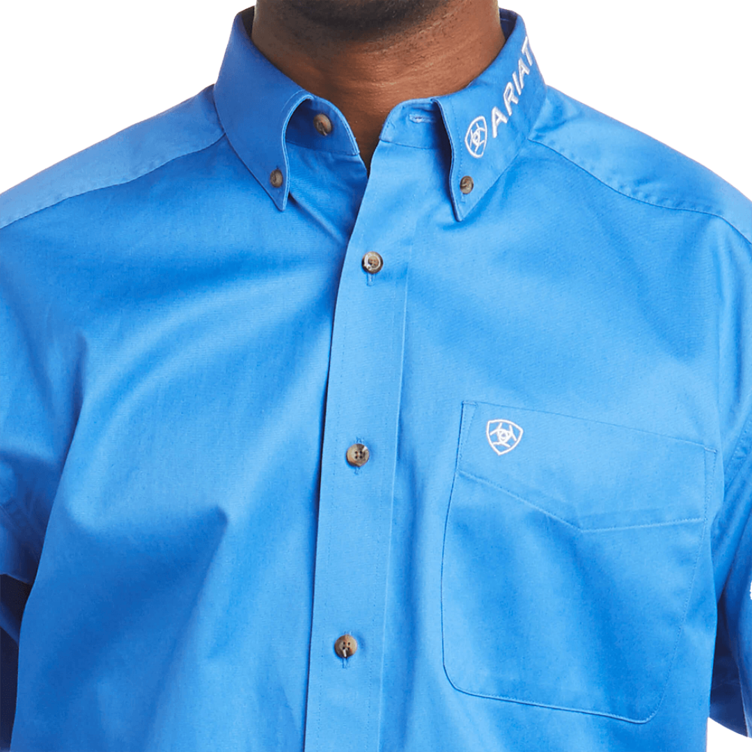 Ariat Men's Team Logo Usa Flag Long Sleeve Blue Shirt