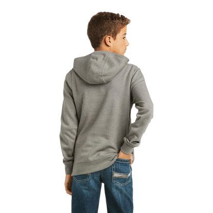 Ariat Youth Basic Charcoal Raised Logo Hoodie Sweatshirt