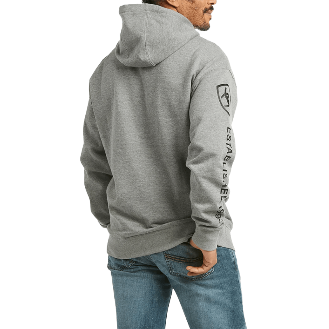 Ariat Men's Imprint Heather Grey and Black Hoodie