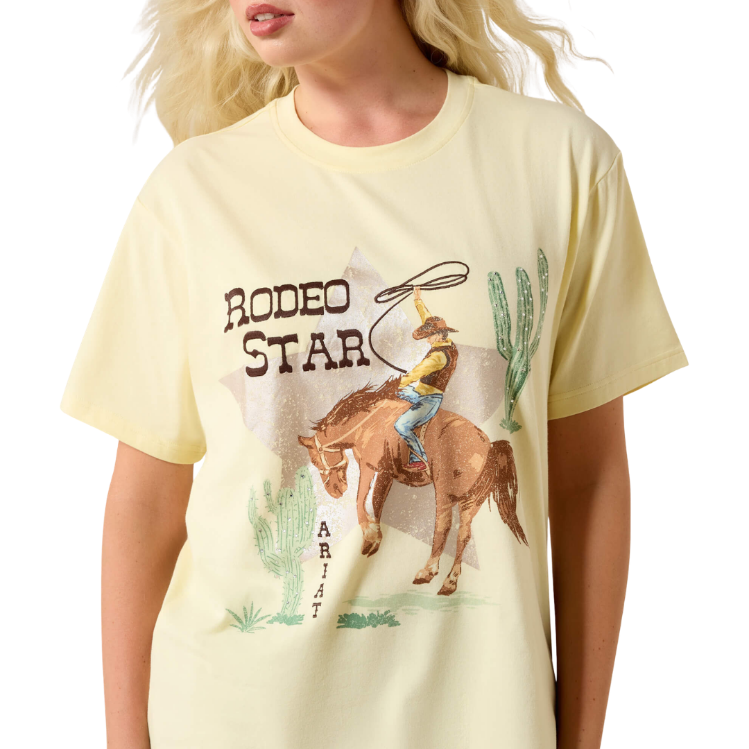 Ariat Women's Rodeo Star Boyfriend Yellow T-Shirt