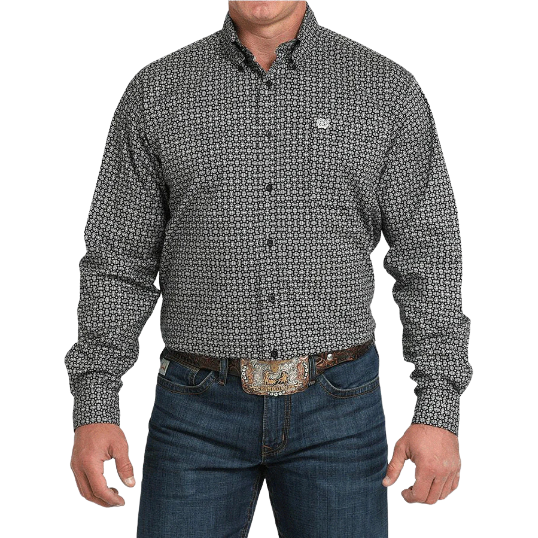 Cinch Men's Western Print Black Shirt