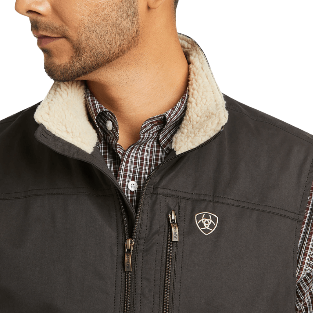 Ariat Men's Grizzly Canvas Espresso Insulated Vest
