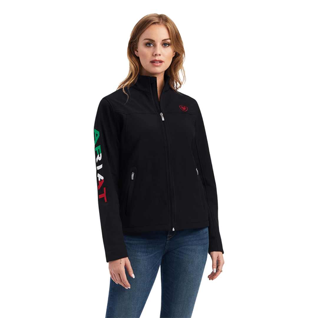 Ariat Women's Classic Team Mexico Flag Softshell Black Jacket