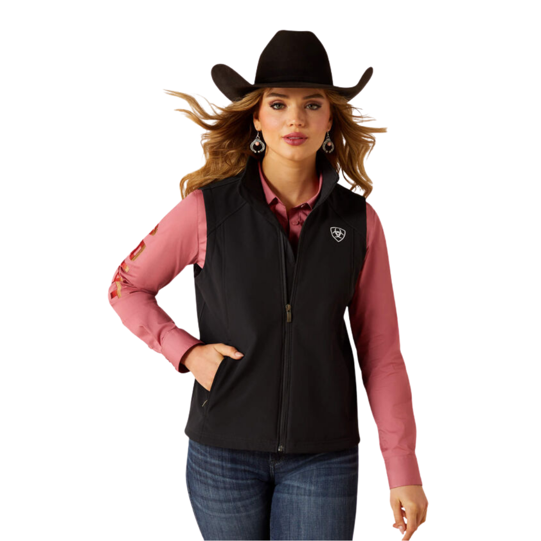 Ariat Women's Logo Softshell Vest Burnt Russet Stripe