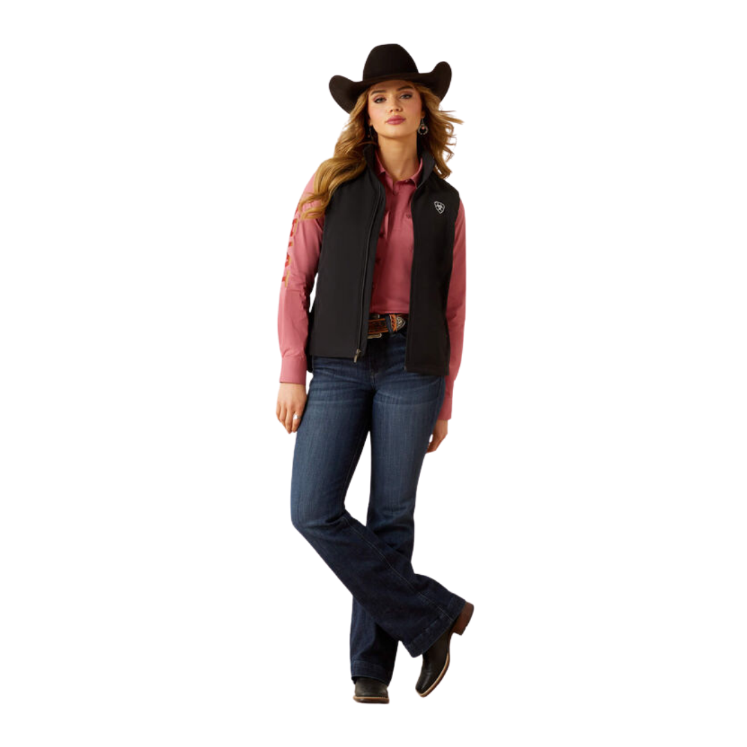 Ariat Women's Logo Softshell Vest Burnt Russet Stripe