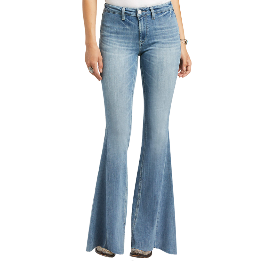 Ariat Women's Real High Rise Alondra Flare Blue Jeans