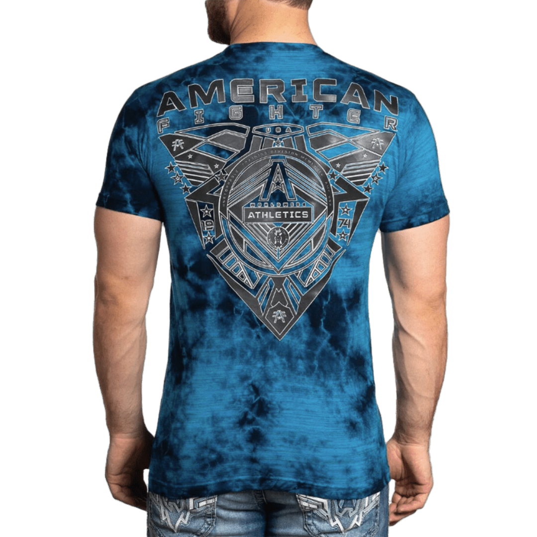 American Fighter Men's Powell Short Sleeve Blue Tee Shirt