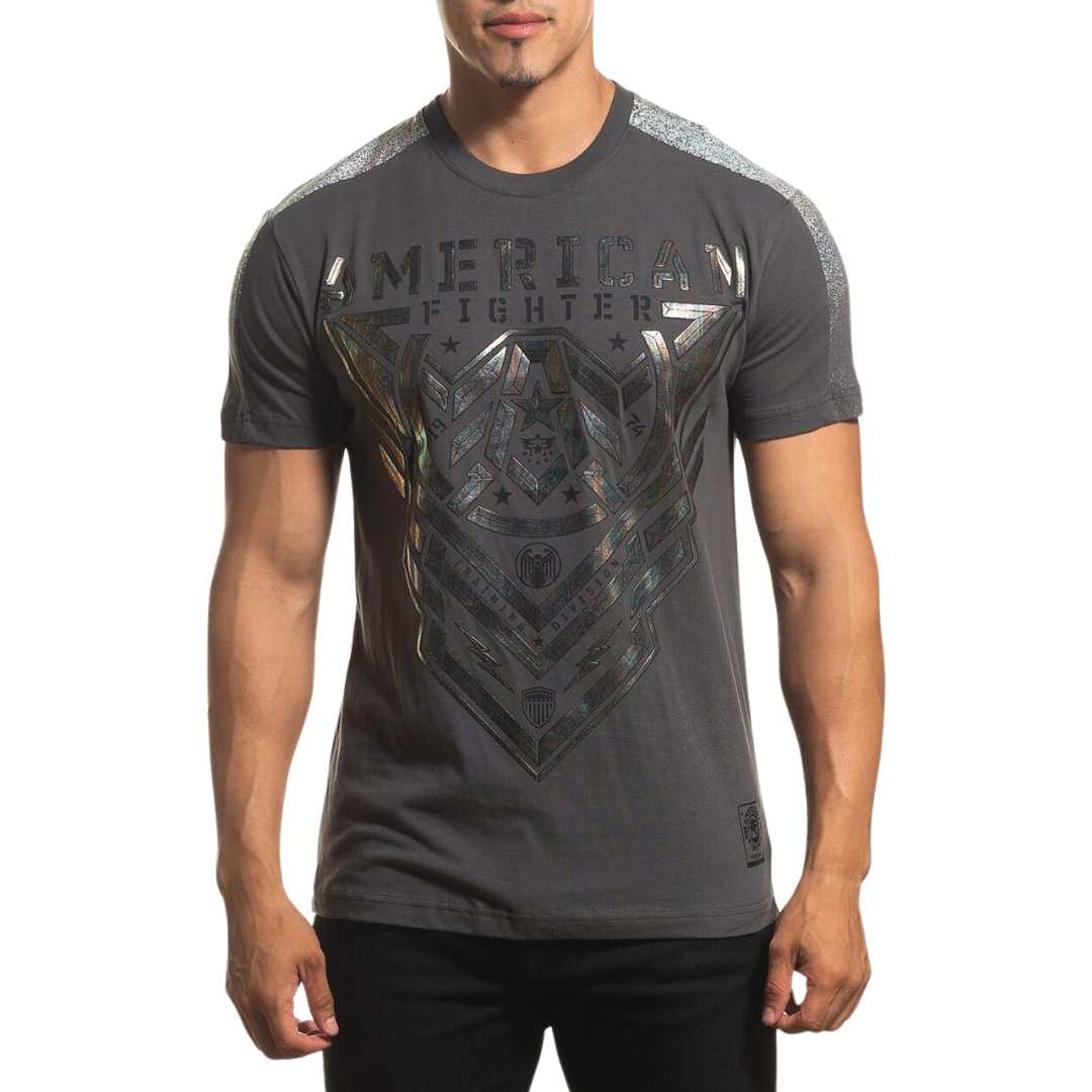 American Fighter Men's Aredale Crew Neck Grey Tee Shirt
