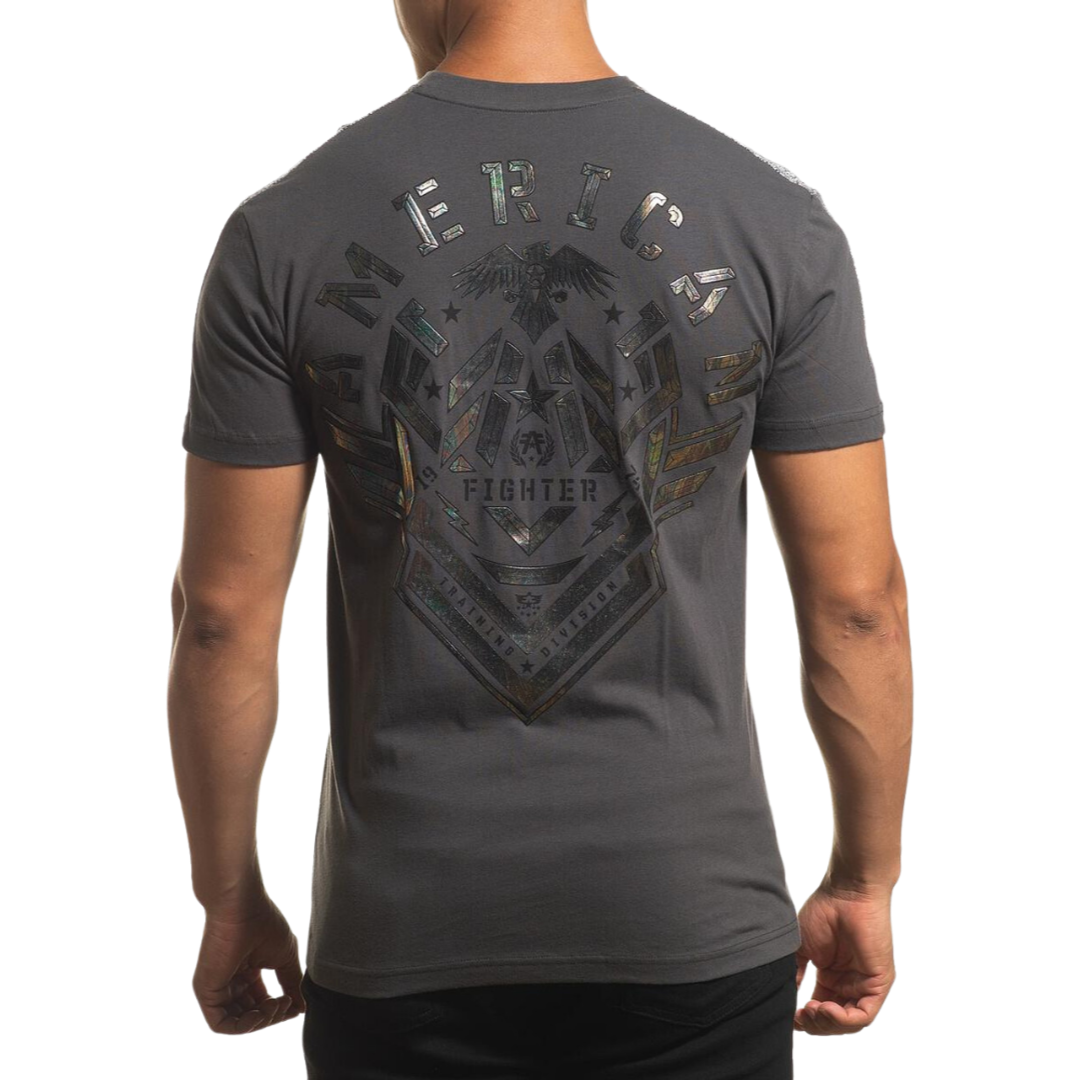 American Fighter Men's Aredale Crew Neck Grey Tee Shirt