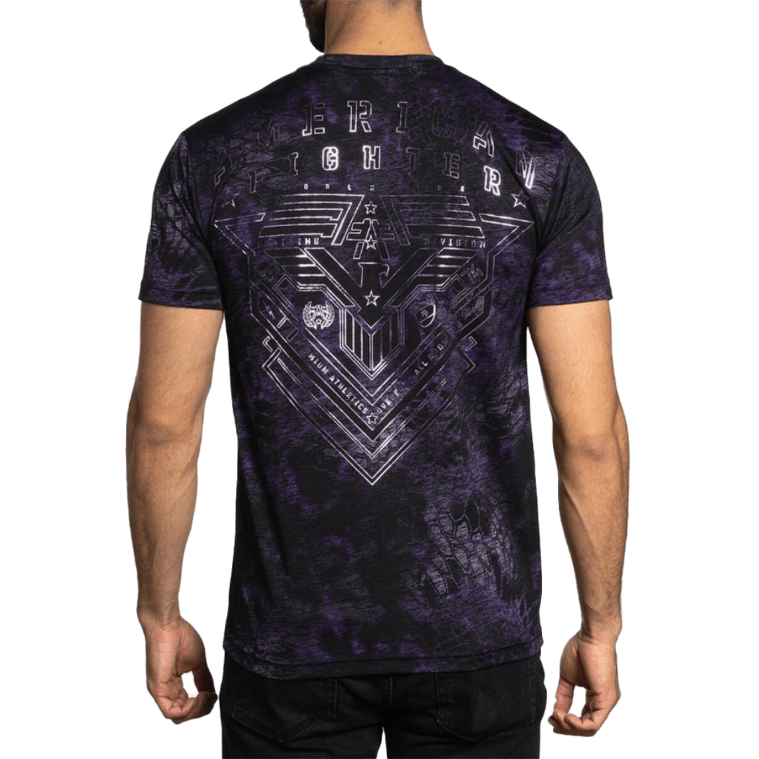 American Fighter Men's Perkins Crew Neck Purple Tee Shirt