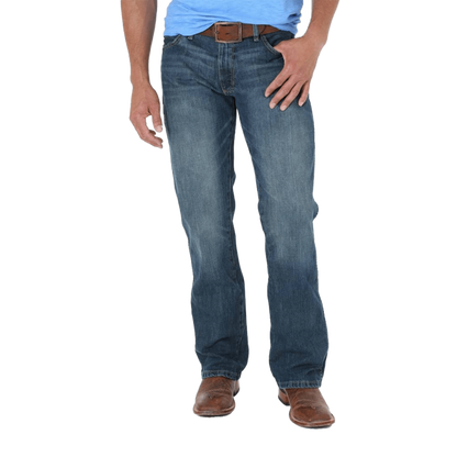 Wrangler Men's Retro River Wash Slim Boot Blue Jeans