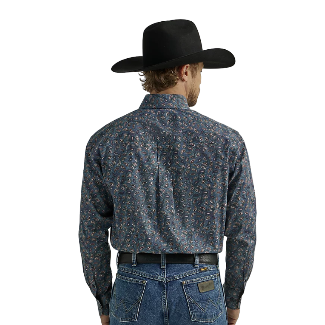 Wrangler Men's Paisley George Strait Navy Shirt