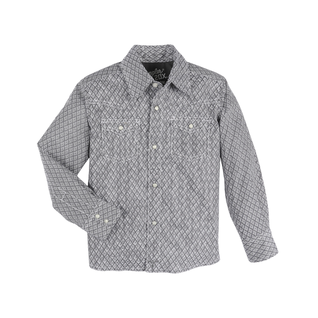 Wrangler Youth Boy's Hatch 20x Comfort Grey Shirt