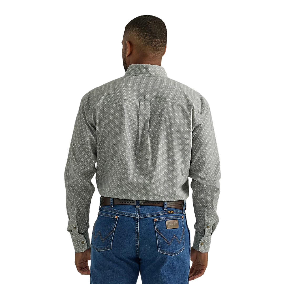 Wrangler Men's Chevron George Strait Grey Shirt - Big & Tall