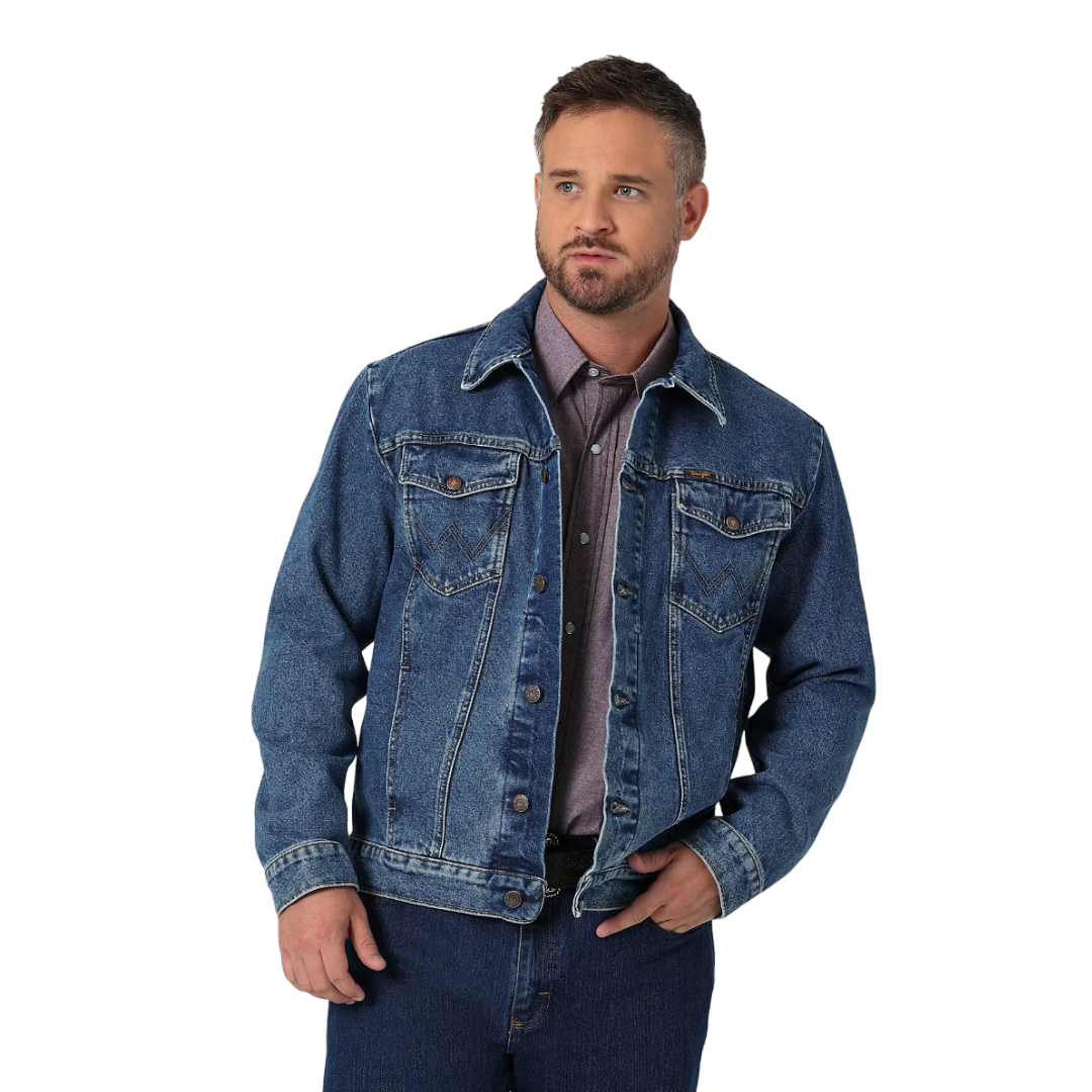 Wrangler Men's Stonewash Unlined Blue Jacket