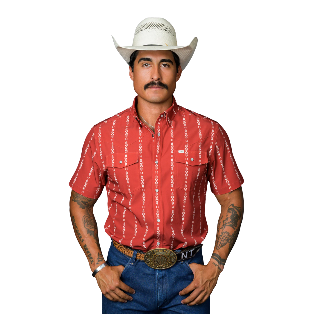 Ferrell Men’s Snap Print Red Shirt