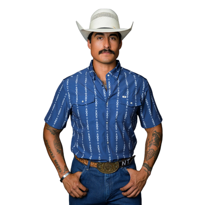 Ferrell Men’s Short Sleeve The Maverick Blue Shirt