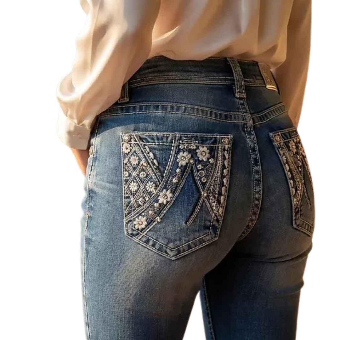 Grace Women's Aztec Modify Light Blue Jeans