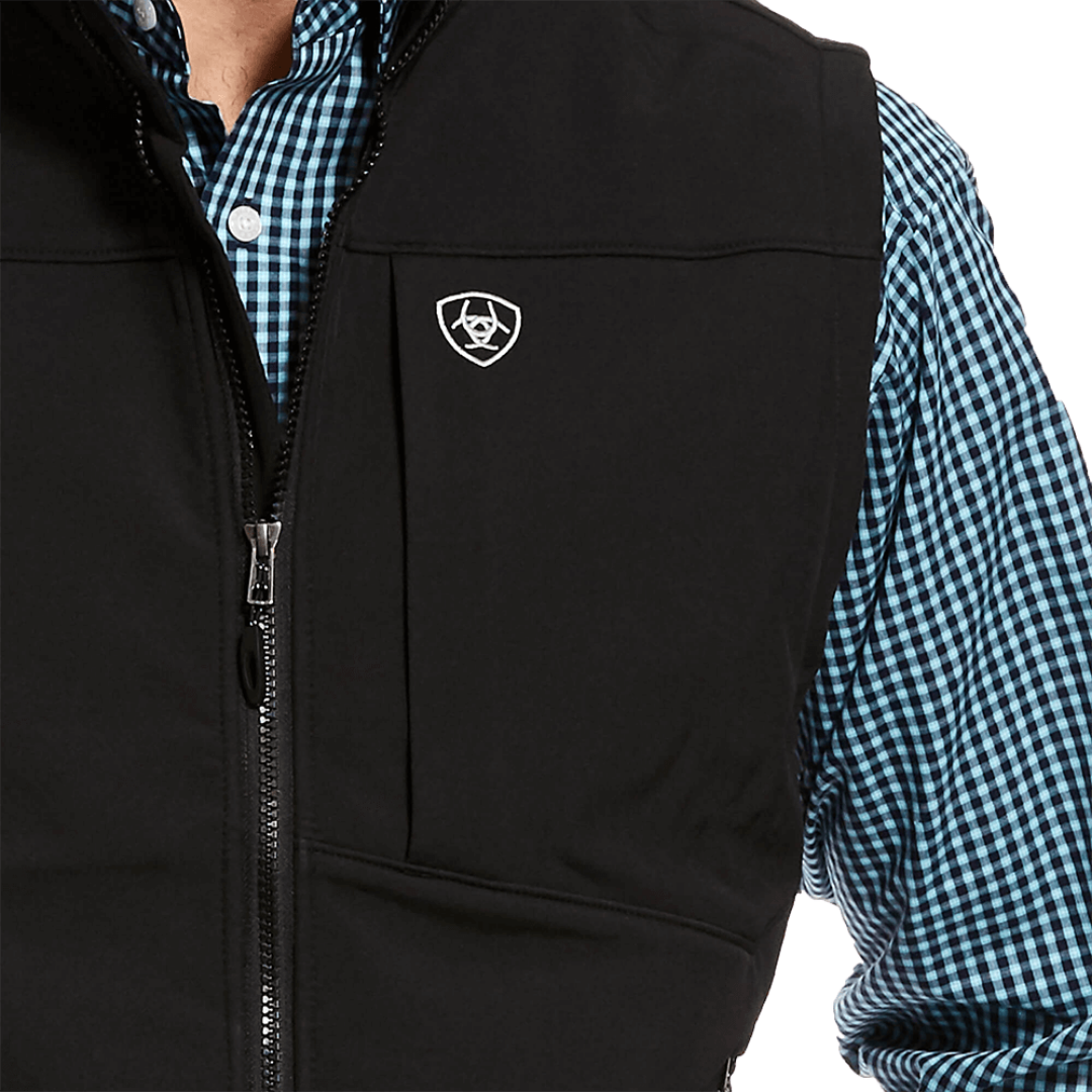 Ariat Men's Logo Stretch Softshell Black Vest