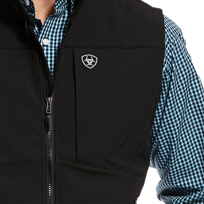 Ariat Men's Logo Stretch Softshell Black Vest
