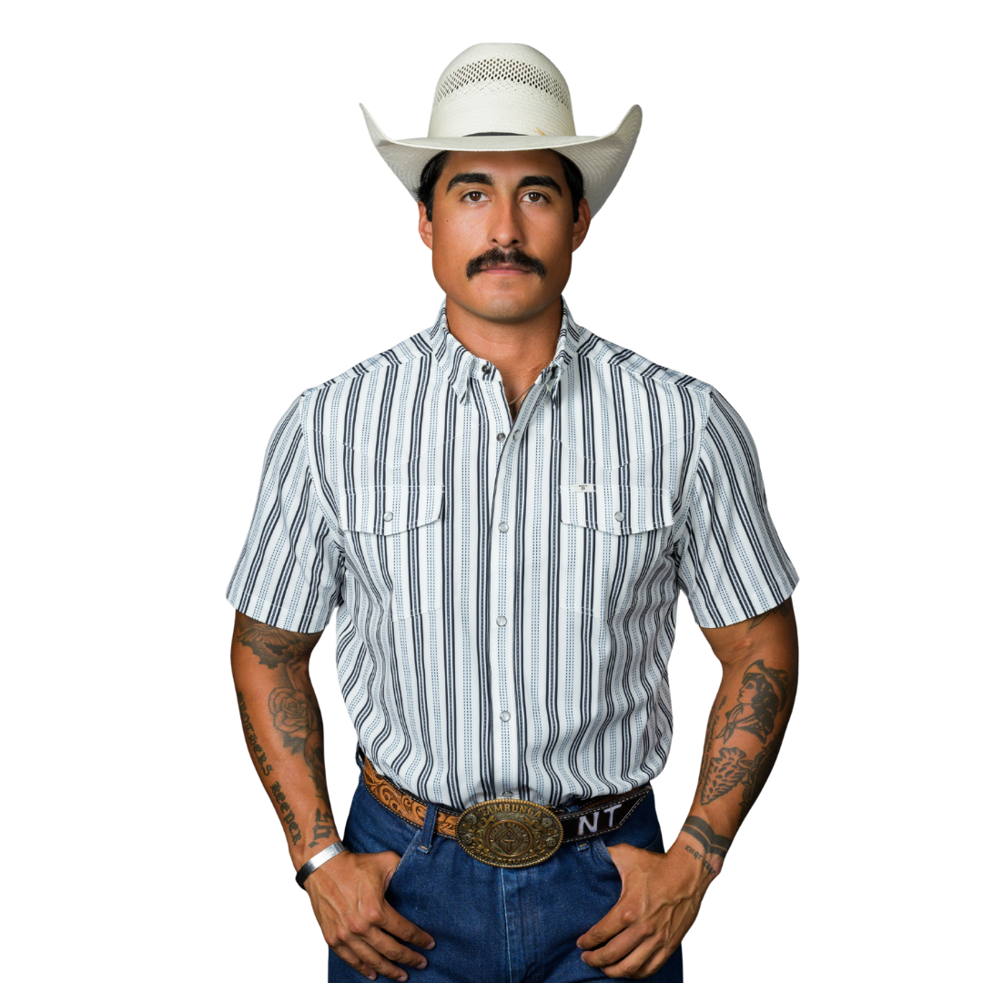 Ferrell Men's The Jake Short Sleeve Snap White Shirt