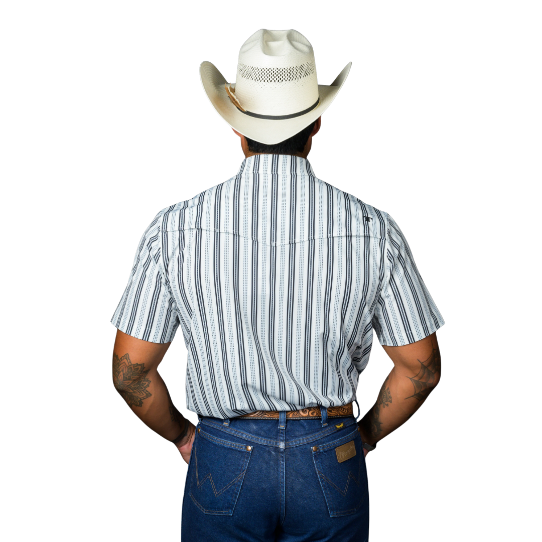 Ferrell Men's The Jake Short Sleeve Snap White Shirt