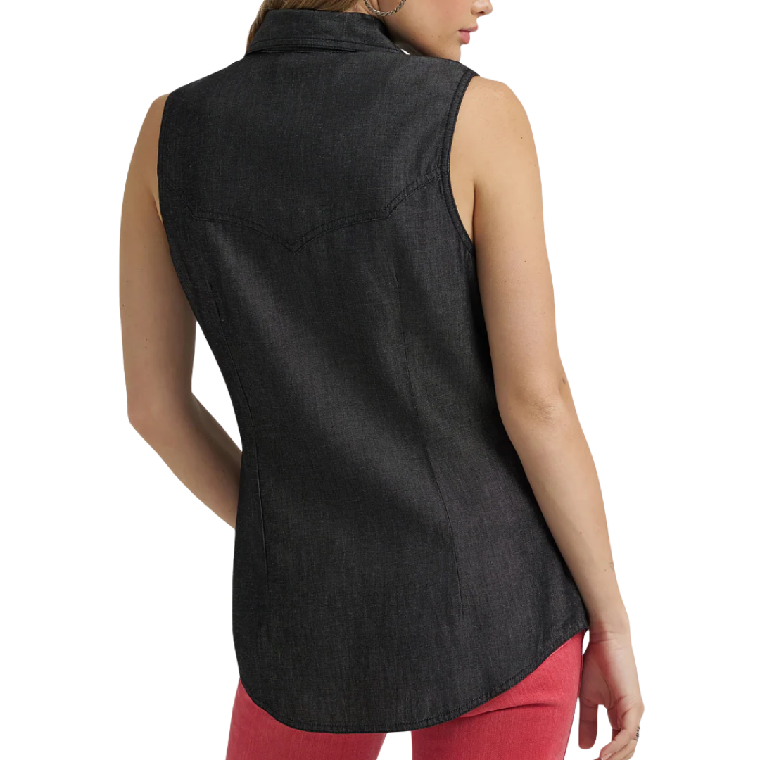 Wrangler Women’s Western Snap Black Tank